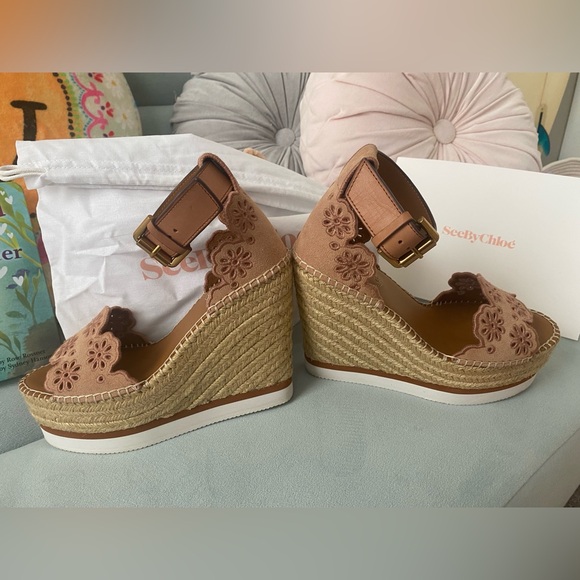 NEW SEE BY CHLOE WEDGES: worn 1 time in house to try on: 🩷SIZE US6/EU36 - Picture 8 of 8